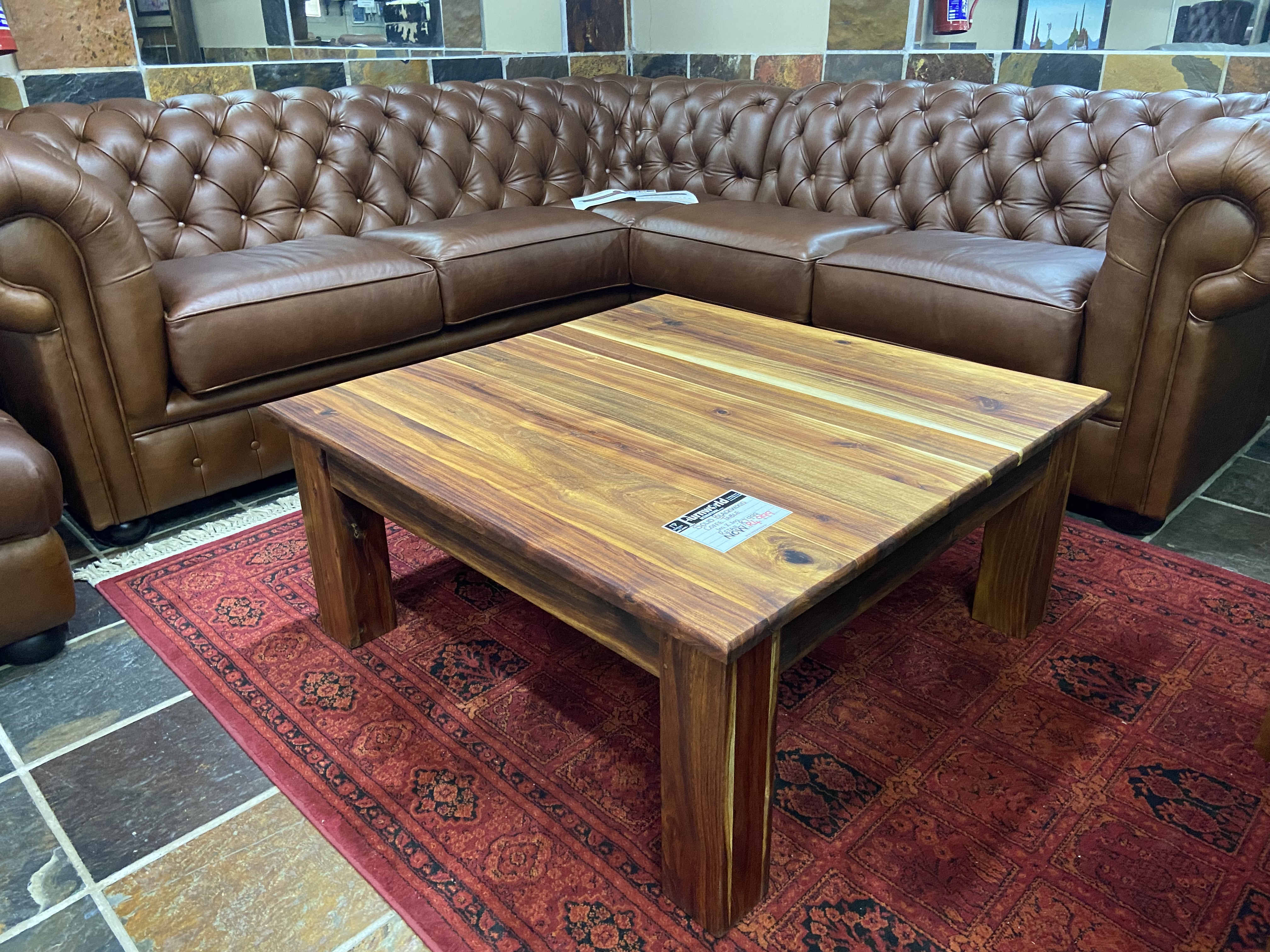 SOLID BLACKWOOD COFFEE TABLE (1m x 1m)